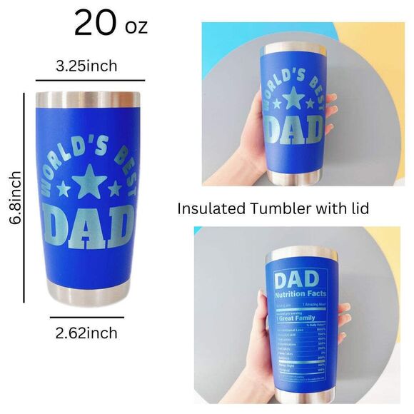 Personalized Engraved Tumblers, Best Dad Ever, Presents Birthday Gift for Dad - Picture 6 of 17